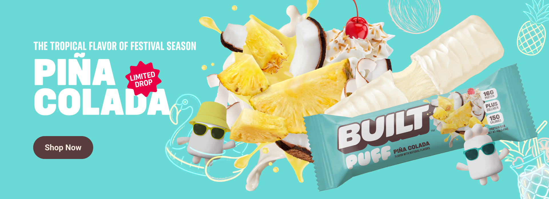 Shop BUILT protein snacks
